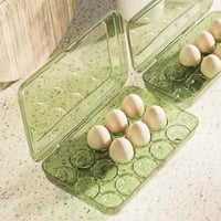 حافظة تخزين البيض بلاستيك ابيض شفاف 15 خانة 3 صفوف...