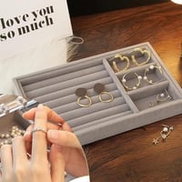 منظم خواتم مخمل لتنظيم الاكسسوارات وأدراج التسريحه