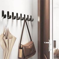 خطافات تعليق لاصقة جدارية بلاستيك أسود 5 قطع سهلة...