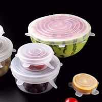 غطاء سيليكون للاطباق 6 قطع بأحجام مختلفة لحفظ الطع...