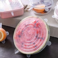 غطاء سيليكون للاطباق 6 قطع بأحجام مختلفة لحفظ الطع...