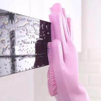 قفازات غسيل الاواني سيليكون السحرية بخاصية الفرشاة...