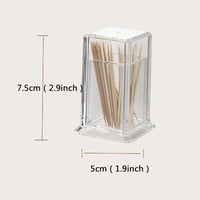 علبة اعواد اسنان اكريليك مستطيلة بغطاء يمنع الغبار...