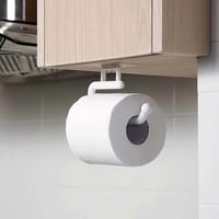 حامل مناديل رول للحمام والمطبخ بلاستيك لاصق مقاوم...