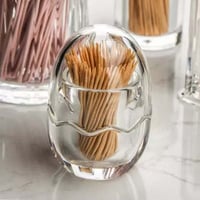 علب اعواد الاسنان اكريليك بيضاوية بغطاء يمنع الغبا...