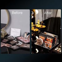 منظم مكياج اكريليك شفاف مقسم لتنظيم الأدراج والتسر...