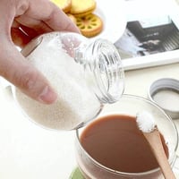 طقم علب بهارات زجاج صغيرة 5 قطع بغطاء محكم الاقفال...