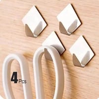 خطافات تعليق لاصقة جدارية ستيل 4 قطع لتعليق الأغرا...