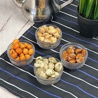 صحون تقديم شفافه صغيرة 4 قطع لتقديم الصوصات الحارة...