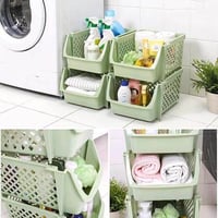 سلة خضروات للمطبخ شفافة بتصميم مبتكر لعمل عدة طبقا...