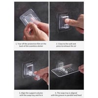 حامل صابون اكريليك شفاف جداري لاصق مقاوم للماء لتن...