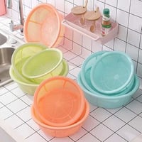 سلة خضروات وفواكه بلاستيك طقم 3 قطع بأحجام مختلفة...