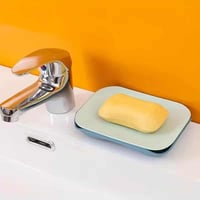 صحن صابون بلاستيك 3 حبات بقاعدة لتصريف الماء