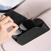 حامل نظارات للسيارة جلد فاخر تثبيت على حاجب الشمس