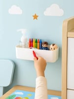 صندوق تخزين جداري لاصق ابيض لتنظيم تخزين الأدوات ا...