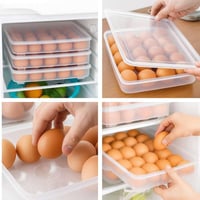 حافظة تنظيم البيض بلاستيك كبير سعة 24 بيضة بغطاء م...