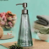 موزع صابون سائل زجاجي شفاف سهل التعبئة ومناسب للاس...