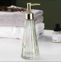موزع صابون سائل زجاجي شفاف سهل التعبئة ومناسب للاس...