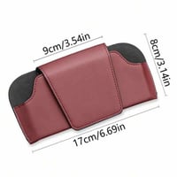 حامل نظارات للسيارة جلد فاخر تثبيت على حاجب الشمس