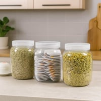 علب قهوة وشاي وبهارات بلاستيك شفاف 3 قطع لتنظيم وت...