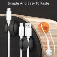 منظم كيابل الشحن سيليكون لاصق 3 قطع يتميز بصغر الح...