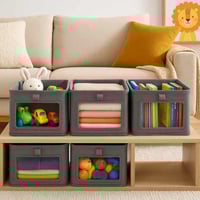 صناديق تخزين قماش، منظم دولاب، مع دعامات لفرد الصن...