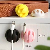 منظم كيابل الشحن سيليكون لاصق 3 قطع يتميز بصغر الح...