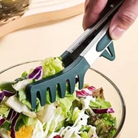 ملقط الاكل مقبض ستيل وشفرات التقاط بلاستيك