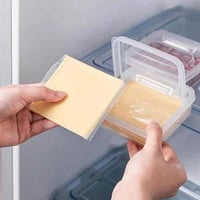 منظمات ثلاجة علب تخزين شفافة لحفظ الجبن والعناصر ا...