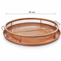 صينية تصفية زيت البطاطس والدجاج وعاء شبكي وصحن لتج...