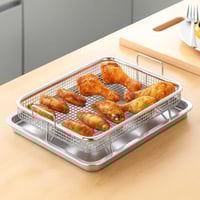 صينية تصفية الزيت ستيل مقاوم للصدأ مكونة من قطعتين...