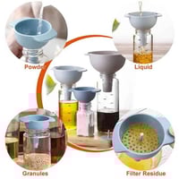 اقماع بلاستيكية للمطبخ 3 قطع بأحجام مختلفة مع فلتر...