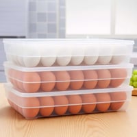 حافظة تنظيم البيض بلاستيك كبير سعة 24 بيضة بغطاء م...