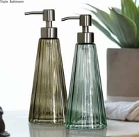 موزع صابون سائل زجاجي شفاف سهل التعبئة ومناسب للاس...