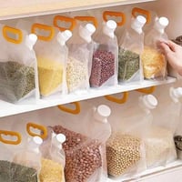 اكياس تخزين الحبوب والبقوليات شفافة 3 قطع محكمة ال...