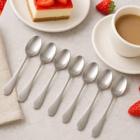 ملاعق حلا فخمه ستيل فضي 6 قطع وزن 21 جم مقاومة للص...