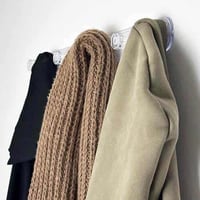 شماعة ملابس جدارية لاصقة شفافة 7 خطافات سهلة الترك...