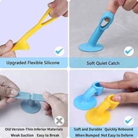 حامي الجدار من مقبض الباب سيليكون 3 حبات لمنع الخد...