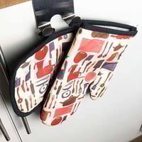 قفاز مطبخ قماش مع مسكة عازلة للحرارة من أدوات المط...