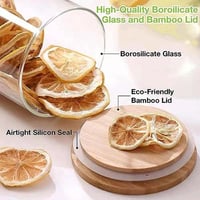 علب بهارات زجاج بغطاء خشبي مزود بإطار مطاطي لمنع ا...