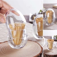 علب اعواد الاسنان اكريليك بيضاوية بغطاء يمنع الغبا...