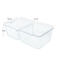 منظم اكريليك شفاف 1 قطعه مقسم بمقبض يستخدم لتنظيم...