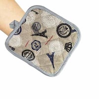 قفاز مطبخ قماش مع مسكة عازلة للحرارة من أدوات المط...