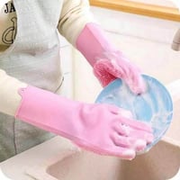 قفازات غسيل الاواني سيليكون السحرية بخاصية الفرشاة...