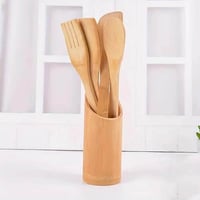 ملاعق خشب للطبخ وتحضير الأطعمة والمأكولات 4 قطع با...