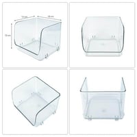 منظم اكريليك شفاف مربع قطعتين للمكياج وتنظيم التسر...