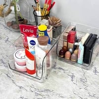 منظم اكريليك شفاف مربع قطعتين للمكياج وتنظيم التسر...