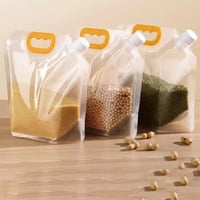 اكياس تخزين الحبوب والبقوليات شفافة 3 قطع محكمة ال...