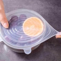 غطاء سيليكون للاطباق 6 قطع بأحجام مختلفة لحفظ الطع...