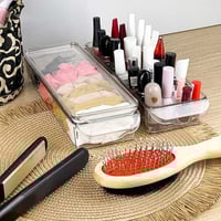 منظم إكسسوار اكريليك بغطاء لتنظيم المكياج وادوات ا...